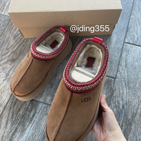 Brand New UGG Tazz Platform Slippers Chestnut(W8) - Picture 2 of 10